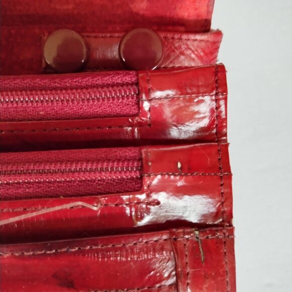 Vintage Genuine Eel Skin Crossbody Clutch Purse with Removable Strap - Picture 8 of 16